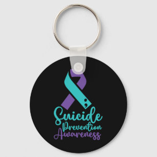 Suicide Prevention Awareness Month Teal Purple Sma Key Ring