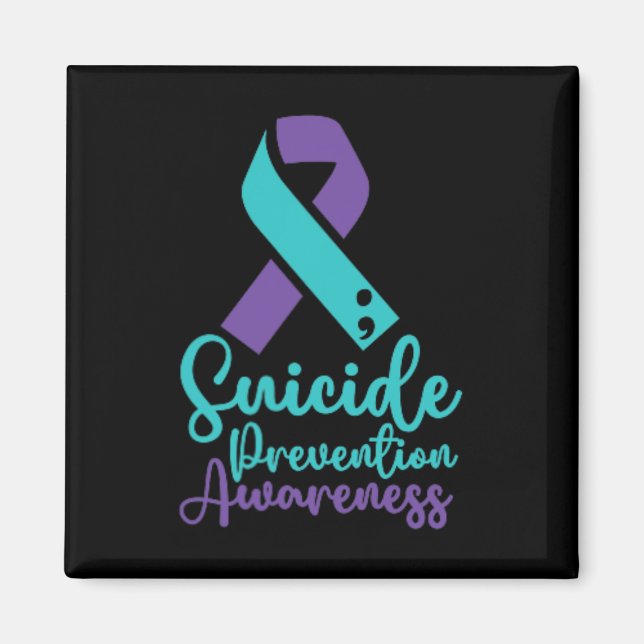 Suicide Prevention Awareness Month Teal Purple Sma Magnet (Front)