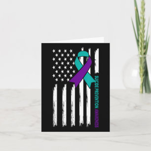 Suicide Prevention Awareness Month Usa American Fl Card