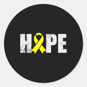 Suicide Prevention Awareness Month Yellow Ribbon H Classic Round Sticker