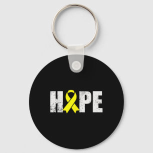 Suicide Prevention Awareness Month Yellow Ribbon H Key Ring