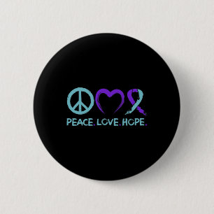 Suicide Prevention Awareness Peace Love Hope  6 Cm Round Badge