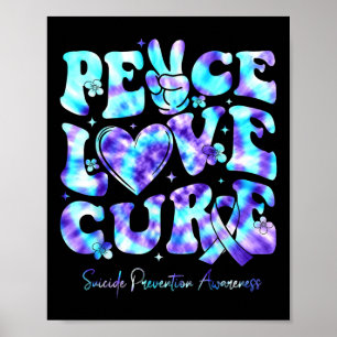 Suicide Prevention Awareness Peace Love Hope Menta Poster
