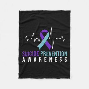 Suicide Prevention Awareness Pink And Teal Ribbon Fleece Blanket