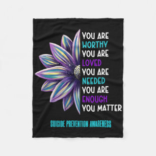 Suicide Prevention Awareness Positive Motivational Fleece Blanket