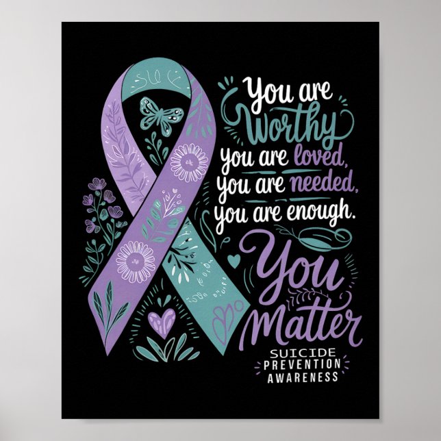 Suicide Prevention Awareness Positive Support You  Poster (Front)