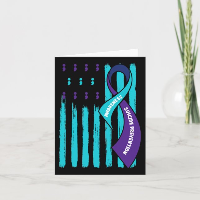 Suicide Prevention Awareness Purple And Teal For S Card (Front)
