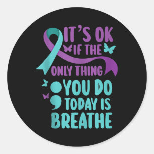 Suicide Prevention Awareness Purple And Teal Tank Classic Round Sticker