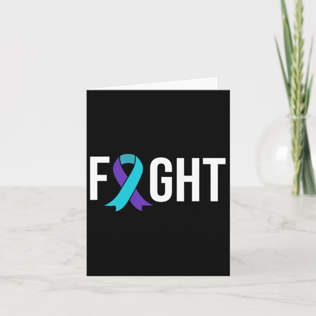 Suicide Prevention Awareness Purple Teal Ribbon  Card (Front)