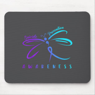 Suicide Prevention Awareness Purple Teal Ribbon Dr Mouse Pad
