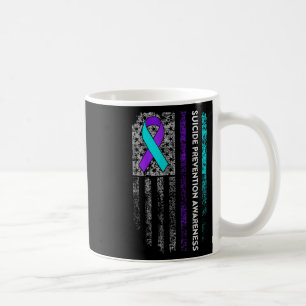 Suicide Prevention Awareness Ribbon American Flag  Coffee Mug