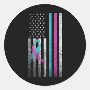 Suicide Prevention Awareness Ribbon American Vinta Classic Round Sticker