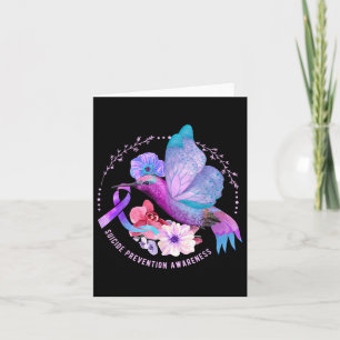 Suicide Prevention Awareness Ribbon Butterfly Purp Card