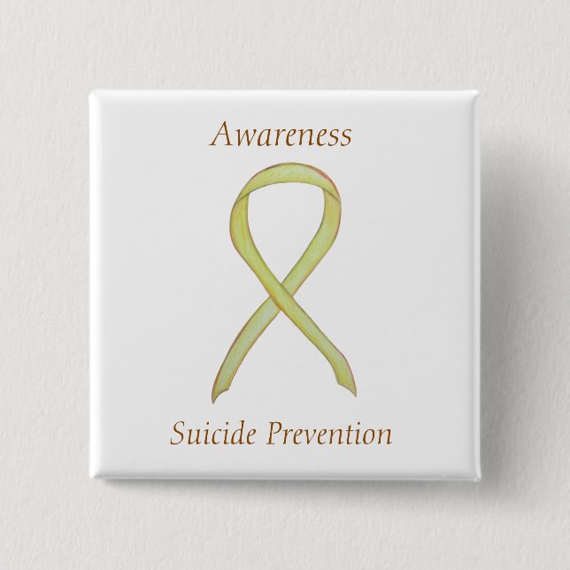 Suicide Prevention Awareness Ribbon Custom Pins (Front)