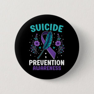 Suicide Prevention Awareness Ribbon Mental Health  6 Cm Round Badge