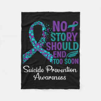 Suicide Prevention Awareness Ribbon Support Week 2 Fleece Blanket