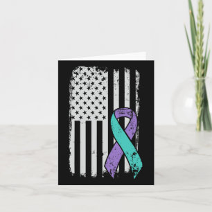 Suicide Prevention Awareness Ribbon - Usa American Card