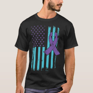 Suicide Prevention Awareness Ribbon Usa American F T-Shirt
