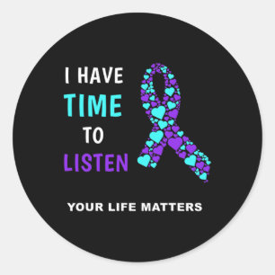 Suicide Prevention Awareness Ribbon Your Life Prob Classic Round Sticker