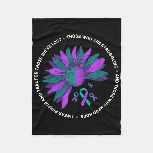 Suicide Prevention Awareness Saying Depression Men Fleece Blanket (Front)