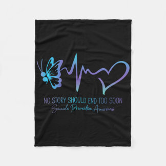 Suicide Prevention Awareness Semicolon Butterfly H Fleece Blanket
