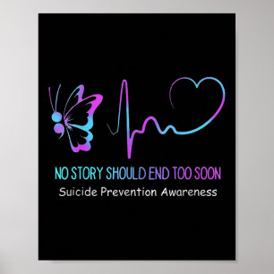 Suicide Prevention Awareness Semicolon Butterfly H Poster