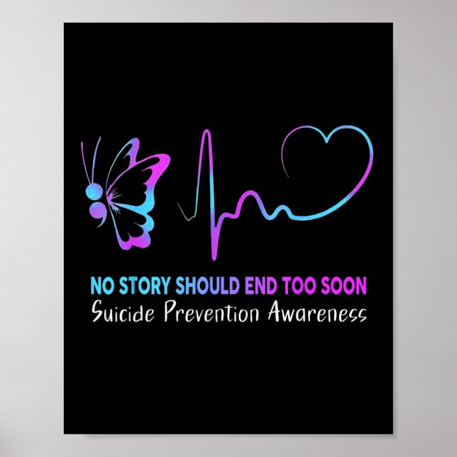 Suicide Prevention Awareness Semicolon Butterfly H Poster (Front)