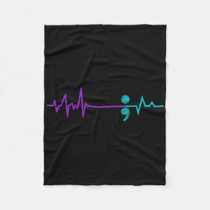 Suicide Prevention Awareness Semicolon Stay 1 Fleece Blanket