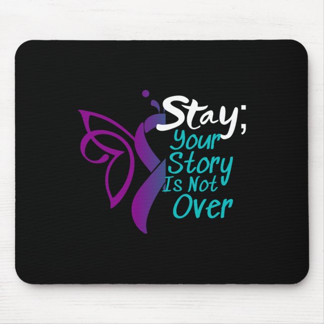 Suicide Prevention Awareness Semicolon Stay  Mouse Pad (Front)