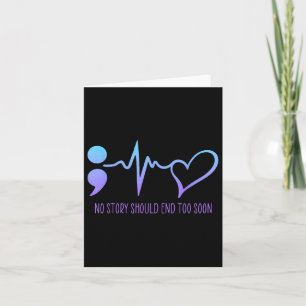 Suicide Prevention Awareness Semicolon Teal &amp;  Card