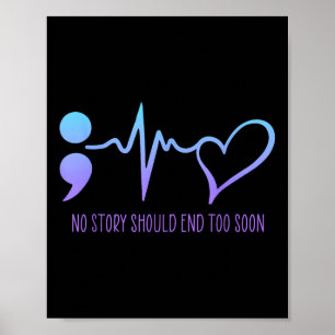 Suicide Prevention Awareness Semicolon Teal & Poster