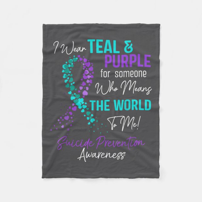 Suicide Prevention Awareness Sitive Motivational Q Fleece Blanket (Front)