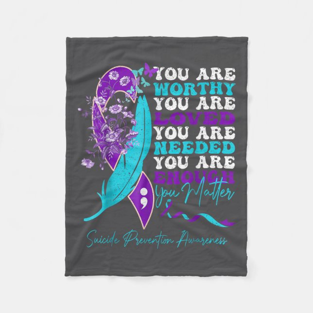 Suicide-prevention Awareness-sitive-motivational-s Fleece Blanket (Front)