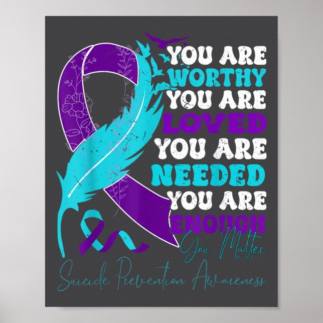 Suicide Prevention Awareness Sitive Motivational S Poster (Front)