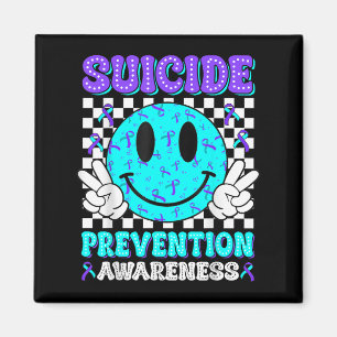 Suicide Prevention Awareness Smile Face Teal &amp; Magnet