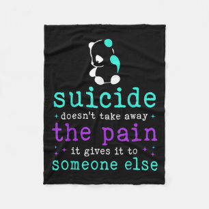 Suicide Prevention Awareness Suicide Pain Semicolo Fleece Blanket