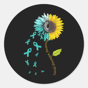 Suicide Prevention Awareness Sunflower 1 Classic Round Sticker