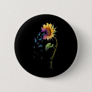 Suicide Prevention Awareness Sunflower 6 Cm Round Badge
