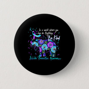 Suicide Prevention Awareness Sunflower Elephant Be 6 Cm Round Badge