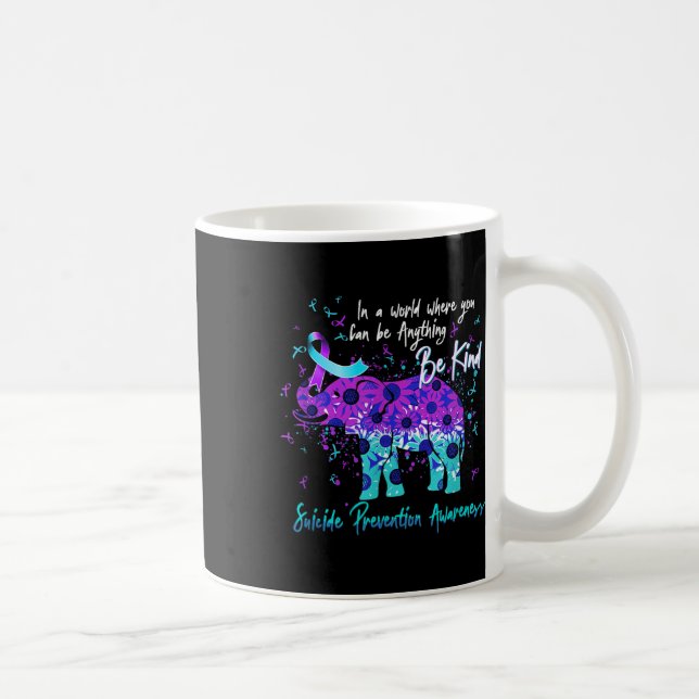 Suicide Prevention Awareness Sunflower Elephant Be Coffee Mug (Right)