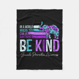 Suicide Prevention Awareness Sunflower Elephant Be Fleece Blanket
