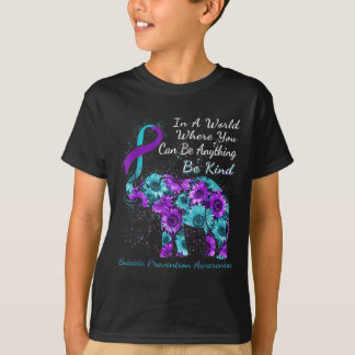 Suicide Prevention Awareness Sunflower Elephant Be T-Shirt
