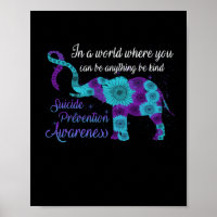 Suicide Prevention Awareness Sunflower Elephant