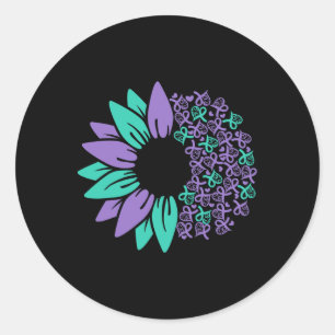 Suicide Prevention Awareness Sunflower Ribbon You Classic Round Sticker