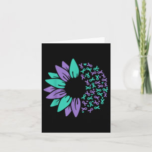Suicide Prevention Awareness Sunflower Teal Purple Card