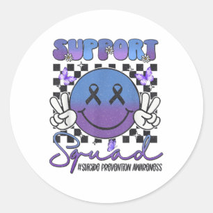 Suicide Prevention Awareness Support Teal &amp; Pu Classic Round Sticker
