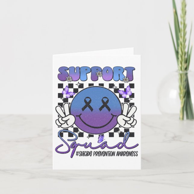Suicide Prevention Awareness Support Teal And Purp Card (Front)