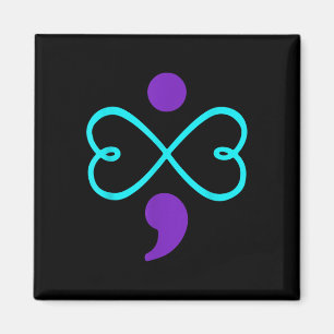 Suicide Prevention Awareness T Shirt Semicolon Hea Magnet