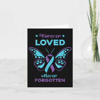 Suicide Prevention Awareness Teal &amp; Purple Rib Card