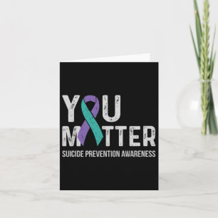Suicide Prevention Awareness Teal &amp; Purple Rib Card
